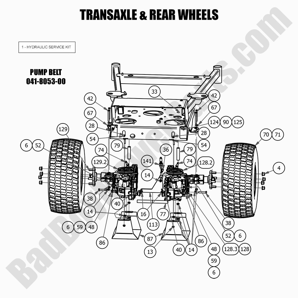 2021 Walk Behind - Transaxle & Rear Wheels
